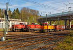   Geballte Dieselpower am 15.04.2020 im Rbf Kreuztal:  Vorne die KSW 45 (98 80 0276 016-9 D-KSW) eine MaK G 1204 BB der Kreisbahn Siegen-Wittgenstein (KSW), in der Mitte die 294 600-2 (98 80 3294
