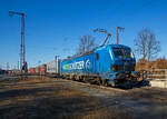 Die an die TX Logistik AG (Troisdorf) vermietete Siemens Smartron 192 011-5 „NATURSCH�TZER“ (91 80 6192 011-5 D-NRAIL) der northrail GmbH (Hamburg), f�hrt am 07.03.2022 mit einem KLV-Zug