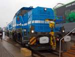 Die f�r die SLG Spitzke Logistik GmbH fahrende und der Vossloh Locomotives GmbH geh�rende G 12 - SP - 012 (92 80 4120 001-7 D-VL) pr�sentierte am Freigel�nde auf der Inno Trans 2014 in Berlin (hier