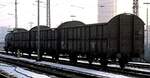 Offener Gütrwagen 2-achsig für Holzbeladung am 30.01.1981.