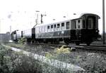 23 105 mit Wagen der Deutschen Weinstraße bei der Jubiläumsparade 150 Jahre Deutsche Eisenbahn in Nürnberg am 14.09.1985.