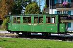 Personewagen Nr.2 der Chiemseebahn an Endbahnhof Prien Stock beim Schiffsanleger am Chiemsee.