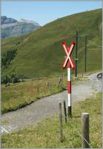 DEr WAB Zug, welcher ganz klein zu sehen ist, wird schon aus Gründen der  Spurweitweite nicht bei diesem sonnenbeschienn Anderaaskreus der JB vorbeifahren können.