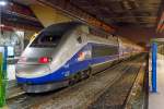   Der TGV Euroduplex (2N2) 4714 hat, p�nktlich nach 7 Stunden und 47 Minuten, als TGV 9580 / TGV 9581 (Frankfurt am Main Main Hbf - Strasbourg  - Lyon .