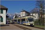 Der Centovalli Express D 43 CEX von Domodossola nach Locarno ist in Trontano eingetroffen.