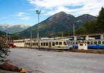  Der ABe 4/6 63  Malesco  der SSIF (Societ� subalpina di imprese ferroviarie) ist am 15.09.2017 gerade von Domodossola losgefahren und durchf�hrt den Depotbereich bevor es auf die offene Strecke