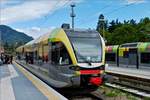 Diesel Triebzug ATR 100 006 ( 95 83 8 100 006 SAD), steht im Bahnhof Meran und wird in k�rze in Richtung Mals abfahren. 15.05.2019  (Hans)