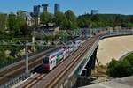 CFL 2321 aus Wasserbillig kommend wir gleich in die Unterführung vor dem Bahnhof von Luxemburg einfahren.