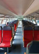 Innenansicht vom CFL 1./2 Klasse Doppelstockwagen DABpza (50 82 36-70 029 -2), am 16.06.2013 auf der Strecke Ettelbr�ck-Luxemburg.