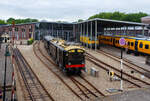 Der NS Mat ’24-Triebwagenzug (BD 9107, C 8553 und C 8104) „Blokkendozen“ (Kastendose) am 24 Juni 2025 im Het Spoorwegmuseum (bis 2005 NSM - Nederlands Spoorwegmuseum /