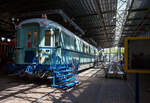 Der kombinierte Speise- und Gepäckwagen vom Typ Plan D – NS RD 7659 am 29 April 2025 im Het Spoorwegmuseum (bis 2005 NSM - Nederlands Spoorwegmuseum / Niederländischen Eisenbahnmuseum)