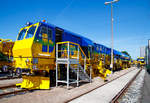   Das Plasser & Theurer  Schotterbewirtschaftungssystem BDS 2000-4 (eine Schotterverteilmaschine), der BBW Bahnbau Wels, präsentiert auf der iaf 2017 in Münster (am 01.06.2017).