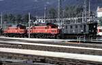 ÖBB 1180.009 und 1020.038 und 1020 in Bludenz im August 1991.