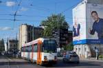 STRASSENBAHNBETRIEBE IN POLEN
Strassenbahn LODZ
Auf dem Strassenbahnnetz sind auch Gebrauchtwagen aus Bielefeld, Ludwigshafen und Mannheim im Einsatz. Am 20. August 2014 konnte der D�wag M8C 526 ex Bielefeld mit der  historischen Lackierung fotografiert werden.  
Foto: Walter Ruetsch