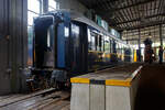 Der Speisewagen der Gattung WR, CIWL N° 4249 der «Blauwe Roemeen» (Blauer Rumäne), ex CIWLT 51 66 08-50 091-9 am 24 Juni 2025 im Het Spoorwegmuseum (bis 2005 NSM - Nederlands