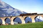 BLS Ae 8/8 mit G�terzug auf Kanderviadukt am 21.08.1979.