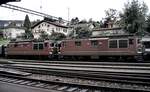 BLS Re 4/4 Nr.163 und eine weitere in Spiez am 09.09.1980.