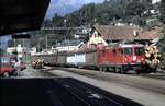 RhB Ge 4/4 II Nr.615 in Ilanz im August 1990.