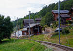 Blick aus unserem MGB-Zug wir erreichen am 07 September 2021 nun den Bahnhof Fürgangen-Bellwald der Matterhorn-Gotthard-Bahn (MGB) und neben diesem die Talstation Luftseilbahn Fürgangen-Bellwald, die es aber bald nicht mehr geben wird.

Die Ortschaft Fürgangen 1.204 m ü. M. gehört zur schweizerischen Gemeinde Bellwald im Goms (die höchstgelegene Gemeinde im Schweizer Kanton Wallis). Die Ortschaft befindet sich am nördlichen Hang des Haupttales rund 100 Höhenmeter über dem Rotten (die noch junge Rhone) und oberhalb der Hauptstraße, gegenüber von Mühlebach. Seit 2015 verbindet eine 280 m lange Seilbrücke «Goms Bridge» für Fußgänger Fürgangen mit Mühlebach.

Die Luftseilbahn Fürgangen-Bellwald wiederum verbindet Fürgangen mit dem auf 1.564 m ü. M. liegenden Ort Bellwald. Heute ist die Seilbahn noch eine von den vier im Besitz vom Kanton Wallis. Sobald die neue (für 2025)  geplante Bahn Fiesch-Bellwald in Betrieb geht, zeichnet sich ab, dass hier die Aletsch Bahnen AG übernehmen. Das Projekt sieht eine Gondelbahn mit 10er-Kabinen vor, die Talstation soll neben dem neuen MGB Bahnhof Fiesch erstellt und über eine Passerelle (Fußgängerbrücke) mit dem ÖV-Hub verbunden werden. Die Zwischenstation ist zwischen der Dorfschaft Bellwald und dem Weiler Ried und die Bergstation im Weiler Gasse geplant. Die Kapazität (Förderleistung) der 10er-Gondel-Umlaufbahn soll 1.200 P/h betragen. Erste Schätzungen gehen von einem Investitionsvolumen von rund 20 Millionen Franken aus. Die Luftseilbahn Fürgangen-Bellwald wird dann wohl rückgebaut. 

Auch diese Bahn geht bald in den Ruhestand und wird dann von einer neuen 10er-Gondel ersetzt: Die 1956 erbaute Pendelbahn, die Bellwald mit dem MGB Bahnhof Fürgangen verbindet, entspricht nicht mehr den Anforderungen der Zeit. Die geringe Förderleistung, umständliche Umsteigebeziehungen und die ungünstige Innerortserschließung werden der Entwicklung des Bergdorfs nicht mehr gerecht. Die Gemeinde Bellwald hat frühzeitig erkannt, dass sich mit dem neuen regionalen ÖV-Hub eine Chance für den Anschluss an den MGB Bahnhof Fiesch und damit an die Aletschregion und den künftigen Schulstandort bietet. Schließlich kann auch die Anbindung an das wirtschaftliche Zentrum der Region Oberwallis (Brig-Visp) verbessert werden.

Damals bei Betriebseröffnung war die Bahn noch mehrheitlich für Güter bestimmt, die Personengondeln waren kleiner und hatten eine angehangene Gütergondel.

TECHNISCHE DATEN zur Luftseilbahn Fürgangen - Bellwald
Hersteller Habegger (Thun)
Baujahr: 1956 
Typ: 8er Kabinen-Seilbahn im Pendelverkehr
Höhe Talstation: 1202 m ü. M.
Höhe Bergstation: 1562 m ü. M.
Höhendifferenz: 360 m
Bahnlänge: 1.438 m
Fahrzeit: 6 min.
Fahrgeschwindigkeit: 5.5 m/s (max. 6m/s)
Motorenstärke ABB: 55KW
Anzahl Zwischenstützen: 5
Anzahl Kabinen: 2 im Pendelverkehr 
Maximale Traglast einer Kabinen: 8 oder 640 kg Güter
Förderleistung: 80 Personen pro Stunde

