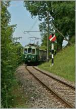 Bei weit aus besserem Wetter konnte ich diesen LJB Triebwagen bei Einfahrsignal von Blonay (B-C) ablichten.