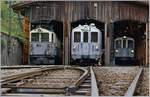 Blonay-Chamby Triebwagen in Chaulin: Der LEB ABFe 2/4 10, der MOB N�11 und der MCM N�6.