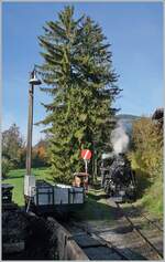 Die BFD HG 3/4 N° 3 der Blonay Chamby Bahn dampft von der Lokbehandlung zurück ins Museum, um dort ihren Zug nach Blonay zu übernehmen. 

20. Okt. 2024