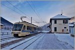 Der FART Centovalli Express beim kurzen Halt in Druogno.