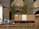 Gedeckter 2-achsige G�terwagen Gk 38 der CEV (heute MVR) am 26.02.2012 in Vevey.