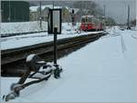 Winter in Blonay: da meine kleine Knipse sowohl das Weichensignal als auch den BDeh 2/4 74 einigermassen scharf hinbekommen hat, beschloss ich, dieses hier zu zeigen.