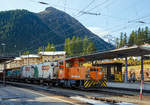   Die RhB Tm 2/2 119 (eine Schöma CFL 250 DA ) stellt am 13.09.2017 im Bf.