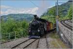 Festival Suisse de la vapeur 2024 / Schweizer Dampffestival 2024 der Blonay-Chamby Bahn - Die BFD HG 3/4  N� 3 der Blonay-Chamby Bahn erreicht mit ihrem Dampfzug Chamby.
