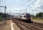 Der SBB RABe 511 019 (94 85 0 511 019+-x CH-SBB), ein elektrischer sechsteiliger Doppelstock-Triebzug vom Typ Stadler KISS bzw.