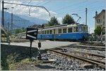 Der MOB ABDe 8/8 4002  VAUD  verlässt Chernex Richtung Montreux.