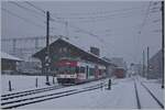 Statt dass sich ein zarter Frühling im Land ausbreitet, schlug noch einmal der Winter zu, als der Be 125 013 (ex CEV Be 2/6 7004  Montreux) Innterkichen in Richtung Meiringen verliess. Das Bild entstand auf einem Übergang, welcher zum Eingang des Depot führt. 

16. März 2021