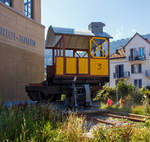 
Der Restbestand von dem Historischen Triebwagen BCeh 2/4 Nr. 3 der Arth - Rigi - Bahn ARB ( Rigi Bahnen RB - Baujahr 1907 - Hersteller Rastatt) auf einer ehemaligen Schiebebühe beim Turmbahnhof mit Hochperron der Arth-Rigi-Bahn in Arth-Goldau, am 01.08.2019.